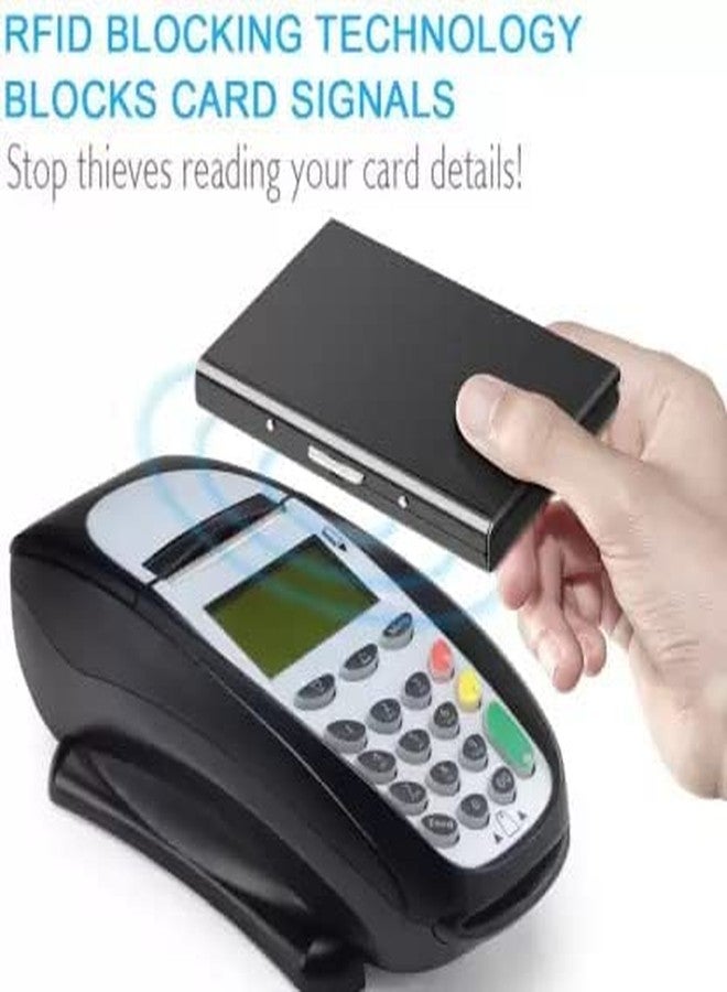 Brajin Men's Aluminium Metal RFID Protected Smart Pop Up Wallet (6 Slot) (Black) - Image 2